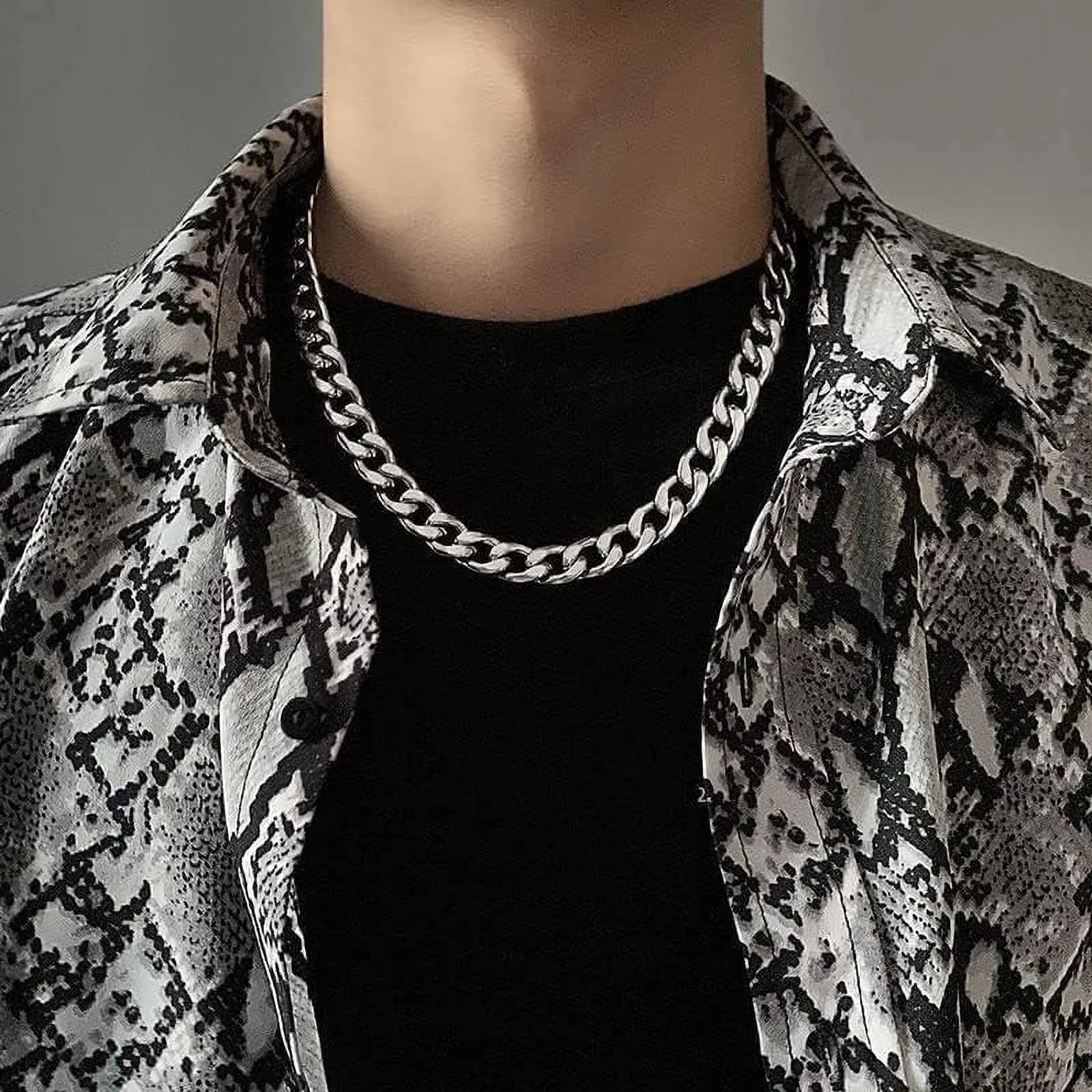 Cuban Chain Men 925 Sterling Silver Plated 20'' Link Chain,Sterling Silver Link Necklace for Men